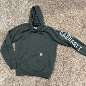 Carhartt Men's Gray/green Hoodie men’s small